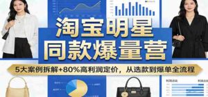 淘宝明星同款爆量营：5大案例拆解+80%高利润定价，从选款到爆单全流程-智培资源网