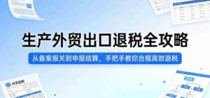 生产外贸出口退税全攻略：从备案报关到申报结算，手把手教你合规高效退税-智培资源网
