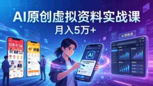 （17657期）AI原创虚拟资料实战课：2026新机会，小红书闲鱼开店，普通人用AI轻松变现，月入5万+-智培资源网