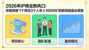 （17661期）2026年IP商业新风口：深度拆解“1个项目3个人年入1000W”的极简超盘全模型-智培资源网