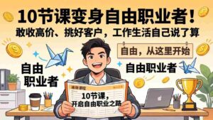 （17663期）10 节课变身自由职业者！敢收高价、挑好客户，工作生活自己说了算-智培资源网