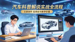 （17665期）抖音汽车科普解说实战：文案+动画+画面处理+去水印全流程，打造专业汽车科普视频-智培资源网