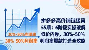 （17698期）拼多多高价铺链接第55期：6阶段实操破解低价内卷，30%-50%利润率爆款打造全攻略-智培资源网
