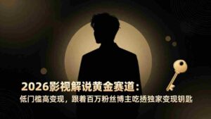 （17721期）2026影视解说黄金赛道：低门槛高变现，跟着百万粉丝博主吃透独家变现钥匙-智培资源网