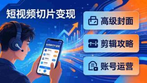 （17758期）短视频切片变现速成班2.0：高级封面+剪辑攻略+账号运营，0基础小白快速入局副业-智培资源网