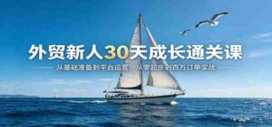 外贸新人30天成长通关课：从基础准备到平台运营，从零起步到百万订单实战-智培资源网