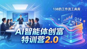 （17833期）AI智能体创富训练营2.0：3天闭门直播+视频课+工具库，从0到1搭建智能体附138个工作流-智培资源网