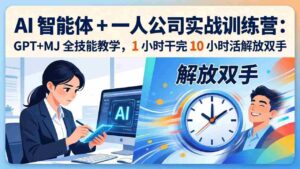 （17834期）AI 智能体 + 一人公司实战训练营：GPT+MJ 全技能教学，1 小时干完 10 小时活解放双手-智培资源网