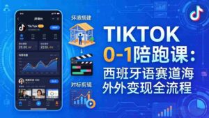 （17908期）TIKTOK 0-1 陪跑课：从环境搭建到刷对标剪辑，西班牙语赛道海外变现全流程-智培资源网