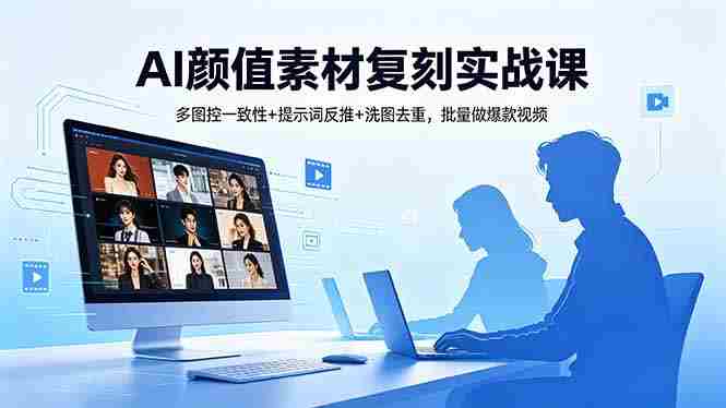 （18450期）AI颜值素材复刻实战课，多图控一致性+提示词反推+洗图去重，批量做爆款视频-智培资源网