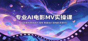 专业AI电影MV实操课：从创意构思到成片落地，零基础打造电影质感MV-智培资源网
