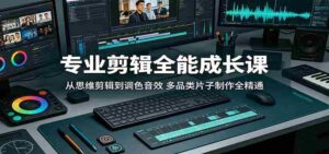 专业剪辑全能成长课：从思维剪辑到调色音效，多品类片子制作全精通-智培资源网