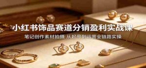 小红书饰品赛道分销盈利实战课：笔记创作素材拍摄，从起号到运营全链路实操-智培资源网