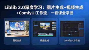 （18349期）Liblib 2.0深度学习：图片生成+视频生成+ComfyUI工作流，一套课全掌握-智培资源网