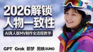 （18353期）2026独创解锁人物一致性：AI真人版MV制作，不讲空话，不拼概念，全流程实操-智培资源网