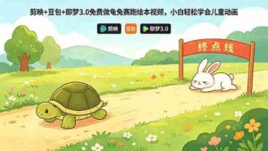 （18434期）剪映+豆包+即梦3.0免费做龟兔赛跑绘本视频，小白轻松学会儿童动画-智培资源网