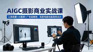 （18436期）AIGC 摄影商业实战课，工具部署+AI置景+广告级精修，低配电脑也能高效出片-智培资源网