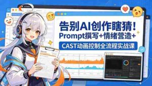 （18473期）告别AI创作瞎猜！Prompt撰写+情绪营造+CAST动画控制全流程实战课-智培资源网