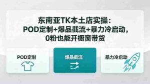 （18488期）东南亚TK本土店实操-5月更新：POD定制+爆品截流+暴力冷启动，0粉也能开橱窗带货-智培资源网