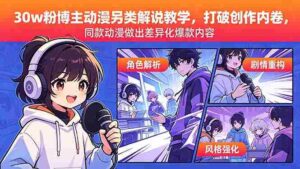 （18496期）30w粉博主动漫另类解说教学，打破创作内卷，同款动漫做出差异化爆款内容-智培资源网