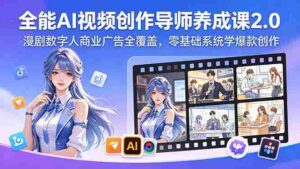 （18505期）全能AI视频创作导师养成课2.0，漫剧数字人商业广告全覆盖，零基础系统学爆款创作-智培资源网