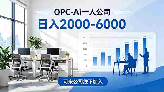 （18809期）2026创业新风口—OPC一人公司模式震撼首发！日收益2000-6000+，项目绿色长久，安全稳健，合…-智培资源网