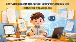 （18573期）2026AI全能实战特训营-第3期：覆盖文案办公绘画全场景 零基础快速变身AI实操高手-智培资源网