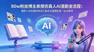 （18581期）80w粉丝博主亲授仿真人AI漫剧全流程：爆款小说挖掘到原创文案改写建模配音一站式教学-智培资源网
