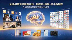 （18593期）全域AI带货领航者计划：短视频+直播+多平台矩阵，三大阶段从起号变现到长效经营-智培资源网