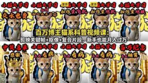 （18595期）百万博主猫系科普视频课：剪映关键帧+抠像+复合片段，新手也能月入过万-智培资源网