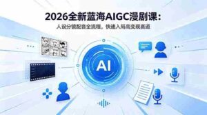 （18621期）2026全新蓝海AIGC漫剧课：人设分镜配音全流程，快速入局高变现赛道-智培资源网