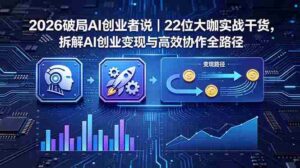 （18628期）2026 破局 AI 创业者说｜22 位大咖实战干货，拆解 AI 创业变现与高效协作全路径-智培资源网