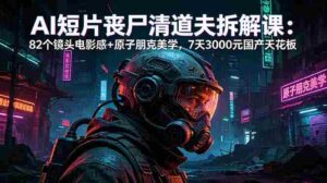 （18649期）AI短片《丧尸清道夫》拆解课：82个镜头电影感+原子朋克美学，7天3000元国产天花板-智培资源网