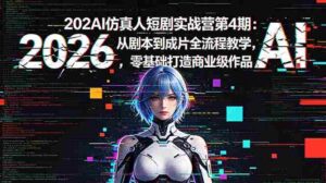 （18656期）2026AI仿真人短剧实战营第4期：从剧本到成片全流程教学，零基础打造商业级作品-智培资源网