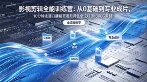 （18664期）2026影视剪辑全能实战课｜0基础到专业成片，全流程教学，高清带300G素材-智培资源网