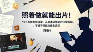 （18694期）照着做就能出片！19节AI短剧导演课，从剧本分镜到对口型剪辑，手把手带你跑通全流程（更新）-智培资源网