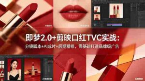 （18729期）即梦2.0+剪映口红TVC实战：分镜脚本+AI成片+后期精修，零基础打造品牌级广告-智培资源网