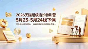 （18741期）2026天猫超级店长特训营5月23-5月24线下课，平台最新玩法落地，人群打爆短视频起品全套课件-智培资源网