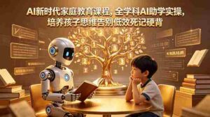 （18745期）AI新时代家庭教育课程，全学科AI助学实操，培养孩子思维告别低效死记硬背-智培资源网