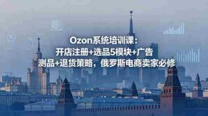 （18776期）Ozon系统培训课：开店注册+选品5模块+广告测品+退货策略，俄罗斯电商卖家必修-智培资源网