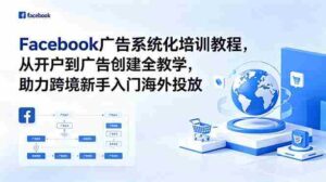 （18825期）Facebook广告系统化培训教程，从开户到广告创建全教学，助力跨境新手入门海外投放-智培资源网