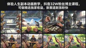 （18826期）体验人生副本动画教学， 抖音32W粉丝博主课程，可做精选独家收益，新赛道新涨粉快-智培资源网