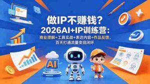 （18839期）做IP不赚钱？2026AI+IP训练营：商业理解+工具实战+表达内容+作品反馈，百天打通流量变现闭环-智培资源网
