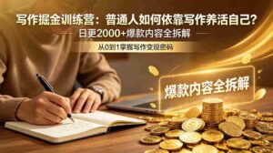 （18901期）写作掘金训练营：普通人如何依靠写作养活自己？日更2000+爆款内容全拆解-智培资源网