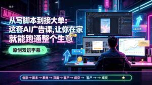 （19318期）从写脚本到接大单：这套AI广告课，让你在家就能跑通整个生意【原创双语字幕】-智培资源网