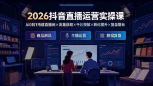 （19343期）2026抖音直播运营实操课：从0到1搭建直播间×流量获取×千川投放×转化提升×复盘增长，系统掌握完整闭环-智培资源网