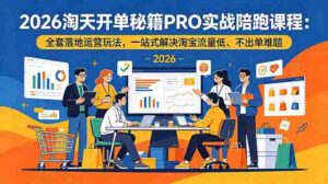 （19351期）2026淘天开单秘籍PRO实战陪跑课程-更新：全套落地运营玩法，一站式解决淘宝流量低、不出单难题-智培资源网