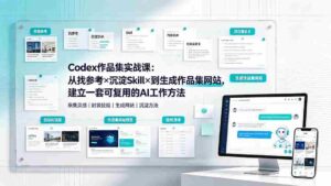 （19361期）Codex作品集实战课：从找参考×沉淀Skill×到生成作品集网站，建立一套可复用的AI工作方法-智培资源网