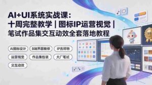 （19378期）AI+UI系统实战课：十周完整教学｜图标IP运营视觉｜笔试作品集交互动效全套落地教程-智培资源网