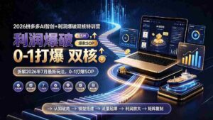 （19391期）2026拼多多AI智创+利润爆破双核特训营-更新：拆解2026年7月最新玩法，0-1打爆SOP-智培资源网